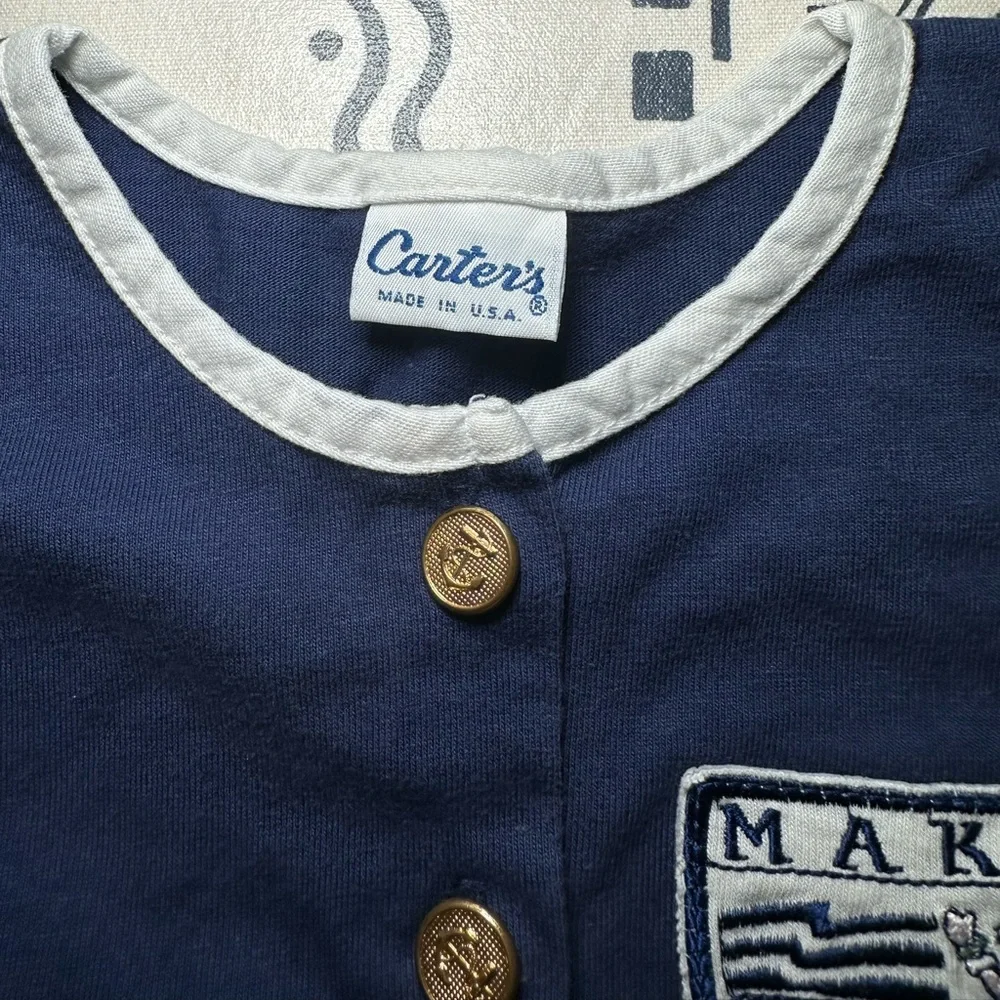 Vintage Carters‎ Make Waves Top made in the USA 6 months.
